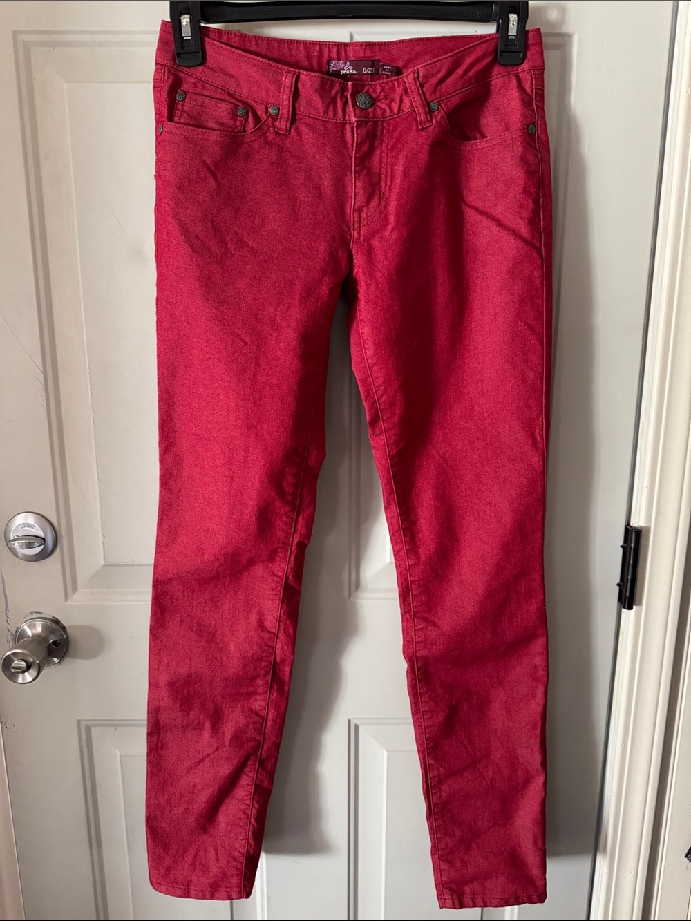 Prana Kara Jeans Red with subtle shimmer size 6/28